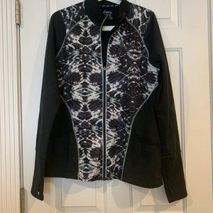 ASICS Lite-Show Jacket in Black and White